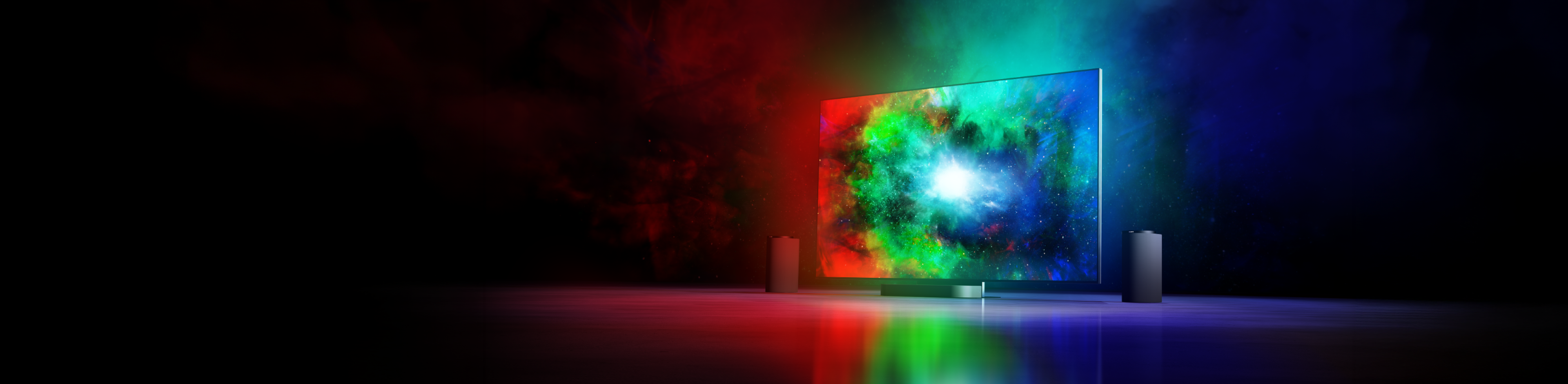 Naujasis „BRAVIA Theatre Trio“ ir „BRAVIA True RGB“ televizorius su spalvingu ekranu.